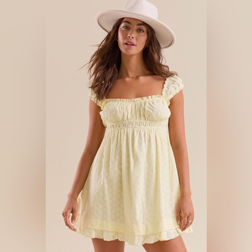 Altar'd State Mini Dress in Soft Yellow